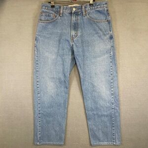 Levi's 505 Regular Fit Jeans Men 33x28 Light Wash Blue Vintage 2004 Denim